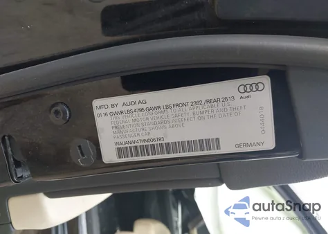 2017 Audi A4 2.0T Premium from USA, damaged, VIN WAUANAF47HN006783